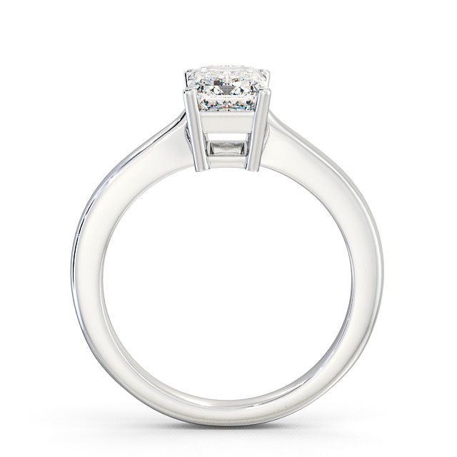 Emerald Diamond Engagement Ring 18K White Gold Solitaire - Wilcot ENEM10_WG_UP