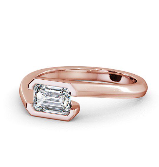  Emerald Diamond Engagement Ring 18K Rose Gold Solitaire - Tarraby ENEM17_RG_THUMB2 