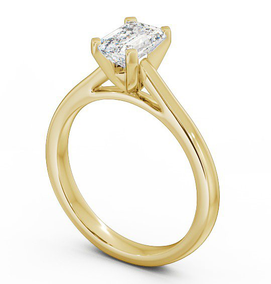 Emerald Diamond Engagement Ring 9K Yellow Gold Solitaire - Jessica ENEM19_YG_THUMB1