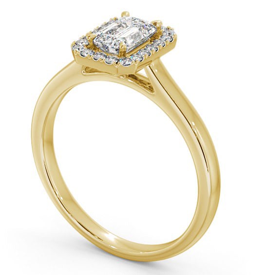 Halo Emerald Diamond Engagement Ring 18K Yellow Gold - Adelina ENEM20_YG_THUMB1