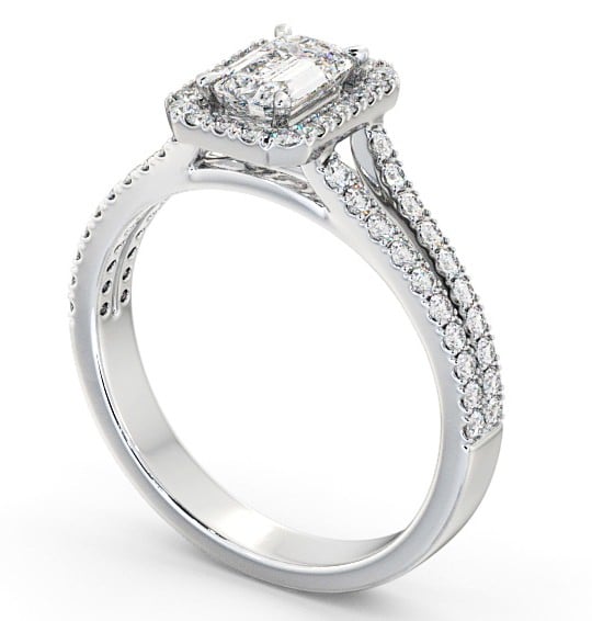 Halo Emerald Diamond Engagement Ring Platinum - Alcine ENEM23_WG_THUMB1