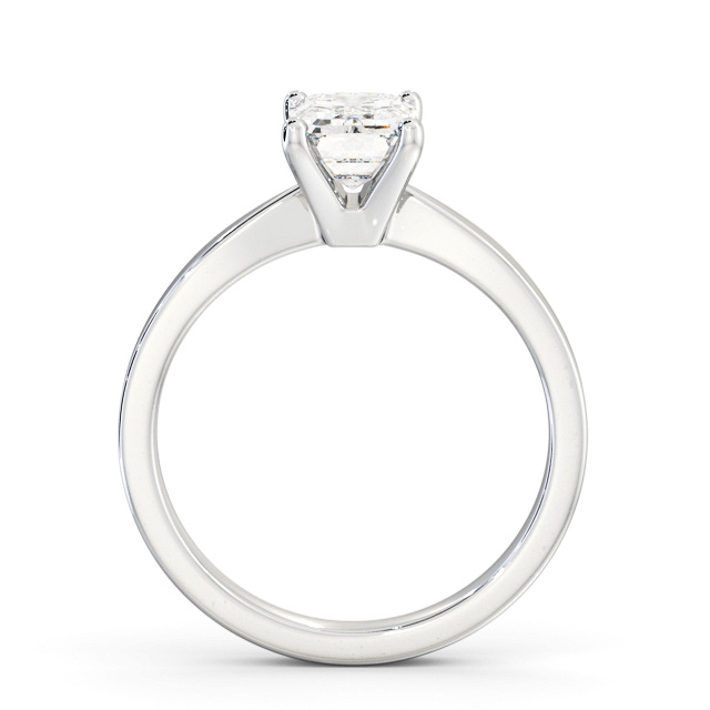 Emerald Diamond Engagement Ring 9K White Gold Solitaire - Salomin ENEM30_WG_UP