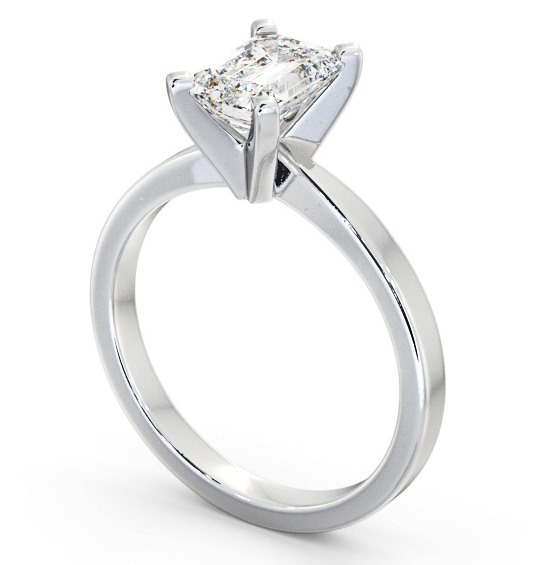 Emerald Diamond Engagement Ring Platinum Solitaire - Campions ENEM31_WG_THUMB1