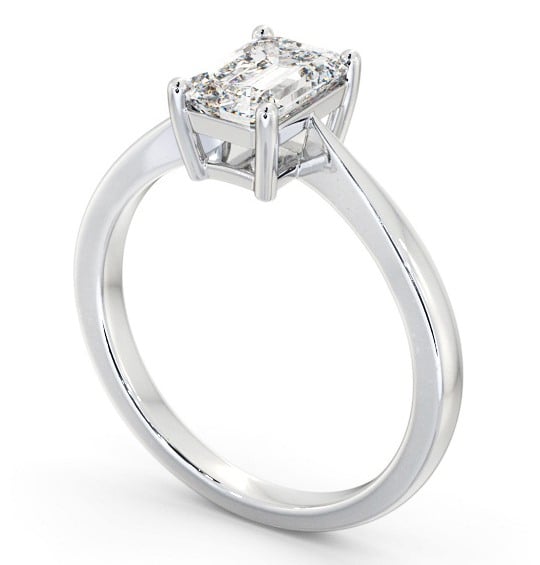 Emerald Diamond Engagement Ring Palladium Solitaire - Crinan ENEM34_WG_THUMB1