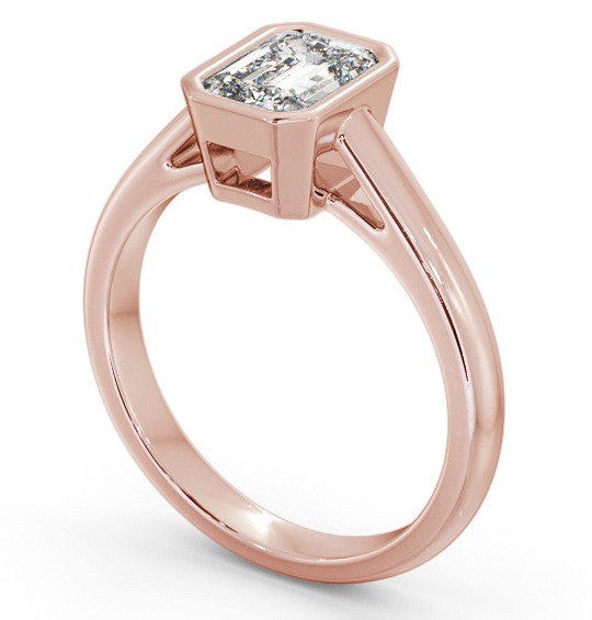 Emerald Diamond Engagement Ring 9K Rose Gold Solitaire - Dunwich ENEM35_RG_THUMB1