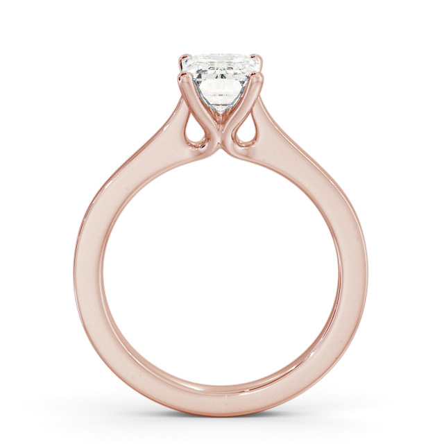 Emerald Diamond Engagement Ring 18K Rose Gold Solitaire - Derrington ENEM37_RG_UP