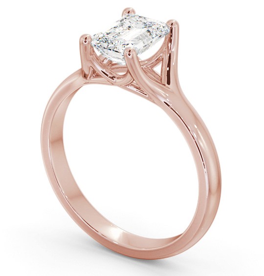 Emerald Diamond Engagement Ring 18K Rose Gold Solitaire - Alfield ENEM38_RG_THUMB1