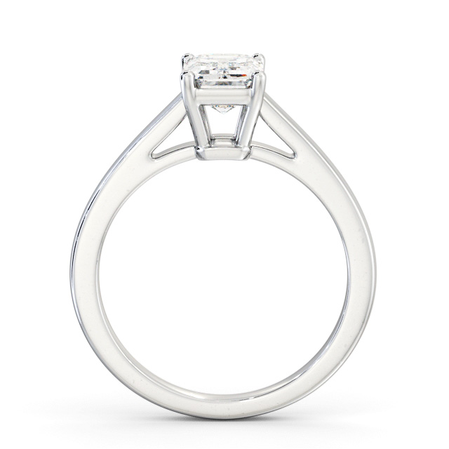 Emerald Diamond Engagement Ring 18K White Gold Solitaire - Hadlow ENEM40_WG_UP