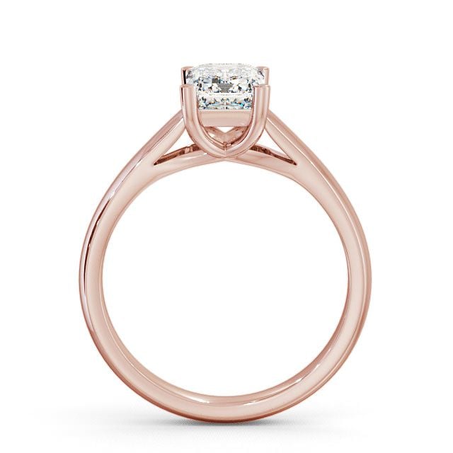 Emerald Diamond Engagement Ring 18K Rose Gold Solitaire - Hawley ENEM4_RG_UP