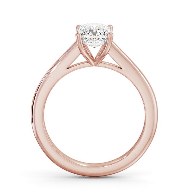 Emerald Diamond Engagement Ring 9K Rose Gold Solitaire - Monea ENEM6_RG_UP