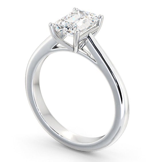 Emerald Diamond Engagement Ring 9K White Gold Solitaire - Monea ENEM6_WG_THUMB1