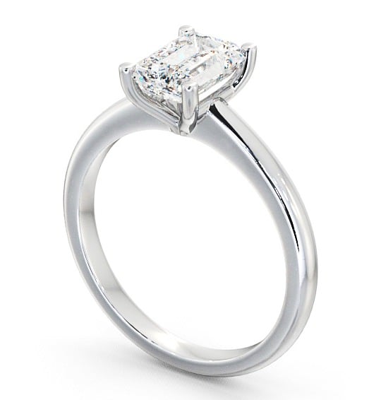 Emerald Diamond Engagement Ring Palladium Solitaire - Lilley ENEM7_WG_THUMB1
