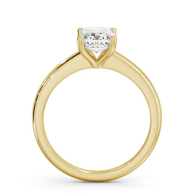 Emerald Diamond Engagement Ring 18K Yellow Gold Solitaire - Lilley ENEM7_YG_UP