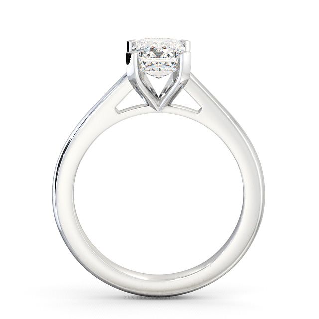 Emerald Diamond Engagement Ring 18K White Gold Solitaire - Belaugh ENEM8_WG_UP