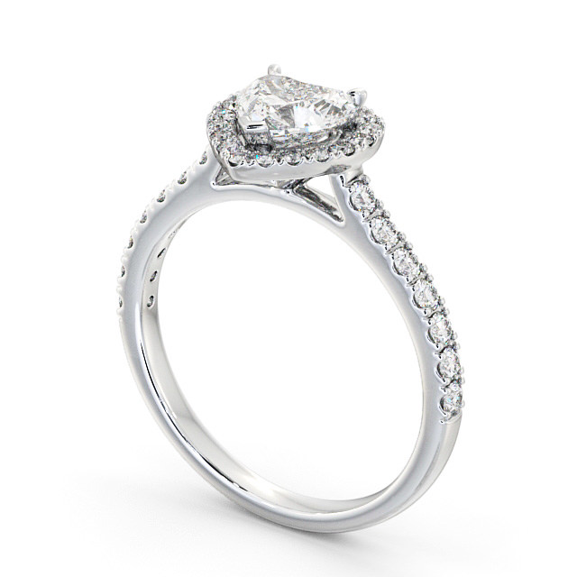 Halo Heart Diamond Engagement Ring 18K White Gold - Penelope ENHE10_WG_SIDE
