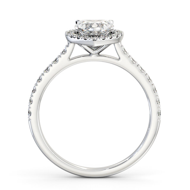 Halo Heart Diamond Engagement Ring 18K White Gold - Penelope ENHE10_WG_UP