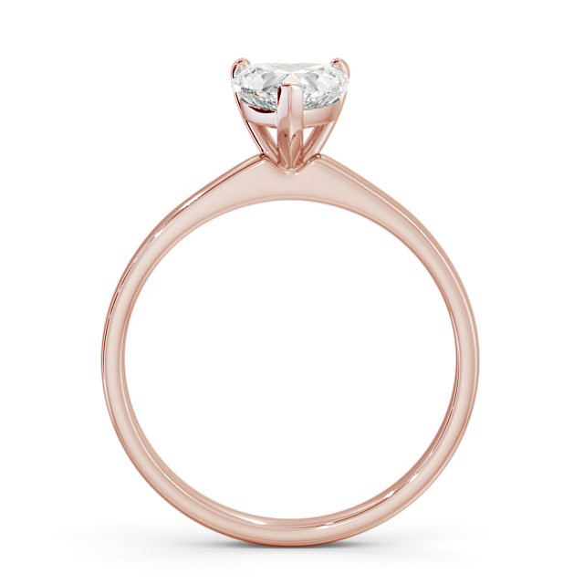 Heart Diamond Engagement Ring 9K Rose Gold Solitaire - Fedora ENHE12_RG_UP