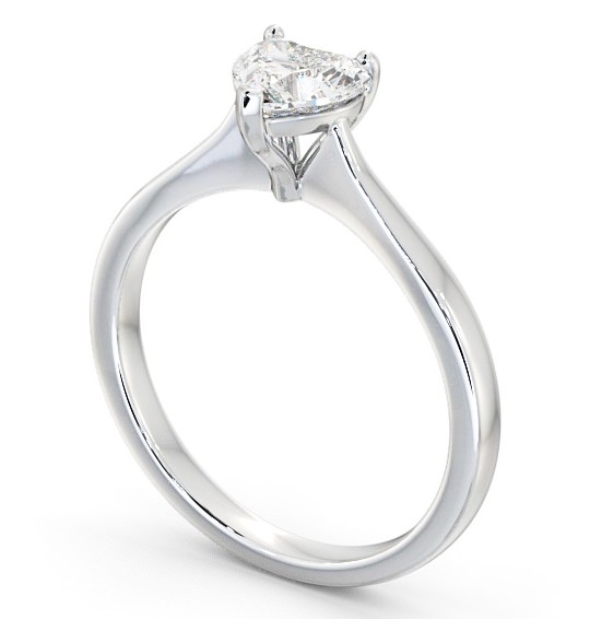 Heart Diamond Engagement Ring 18K White Gold Solitaire - Casinel ENHE13_WG_THUMB1