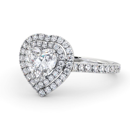  Halo Heart Diamond Engagement Ring 18K White Gold - Libanus ENHE17_WG_THUMB2 