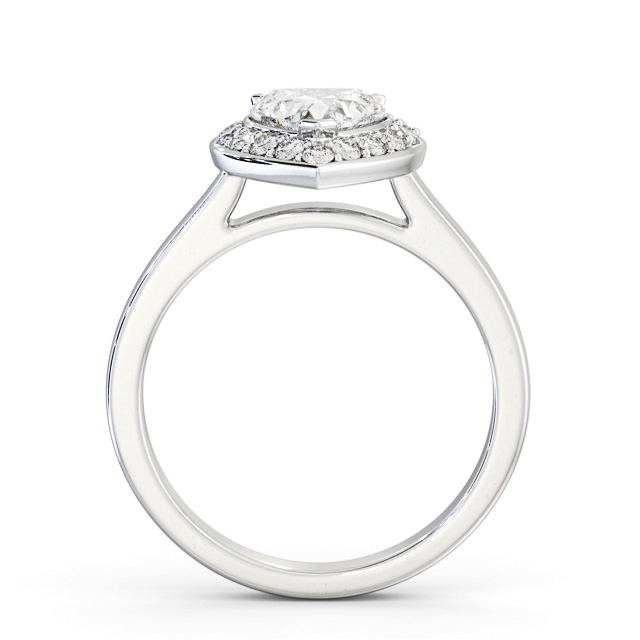 Halo Heart Diamond Engagement Ring 18K White Gold - Gorsey ENHE18_WG_UP