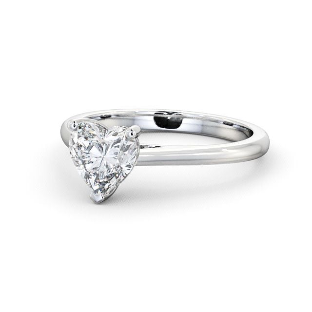 Heart Diamond Engagement Ring 18K White Gold Solitaire - Alma ENHE1_WG_FLAT