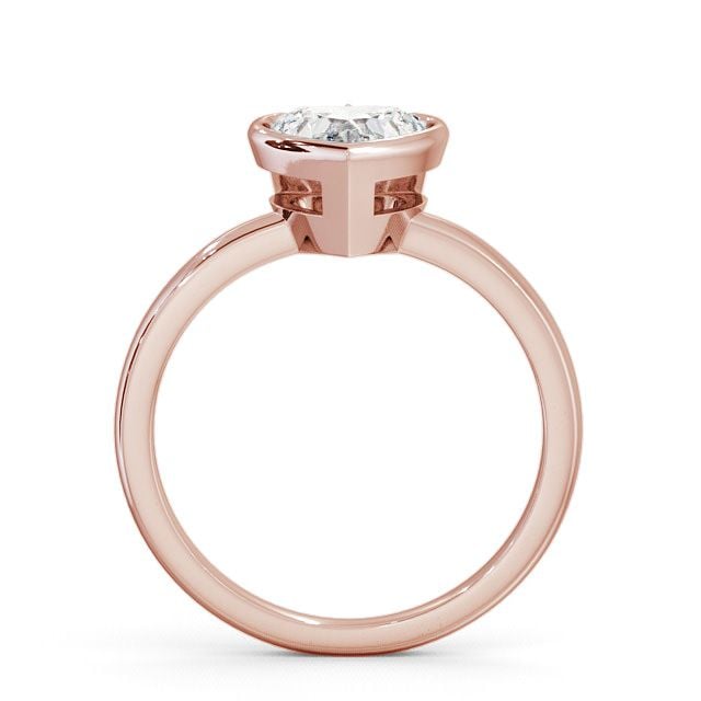 Heart Diamond Engagement Ring 9K Rose Gold Solitaire - Deri ENHE2_RG_UP