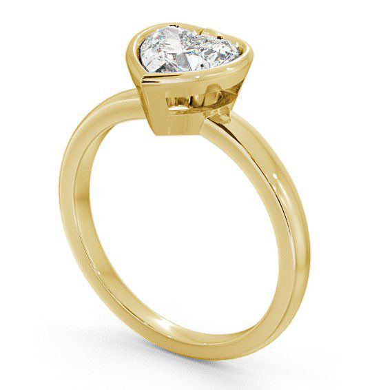 Heart Diamond Engagement Ring 9K Yellow Gold Solitaire - Deri ENHE2_YG_THUMB1