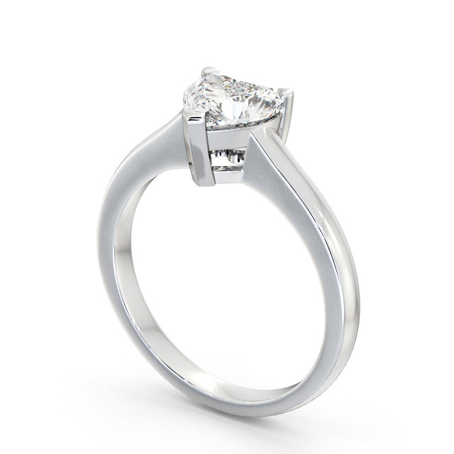 Heart Diamond Engagement Ring 9K White Gold Solitaire - Sanna ENHE3_WG_SIDE