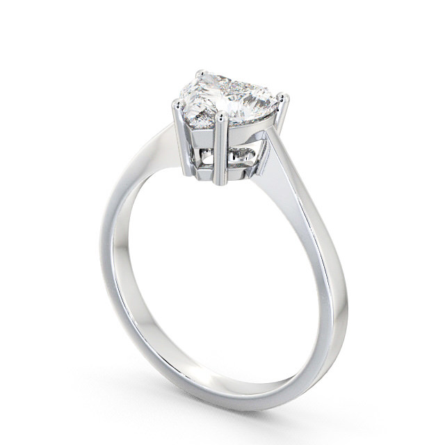 Heart Diamond Engagement Ring Platinum Solitaire - Zelah ENHE4_WG_SIDE