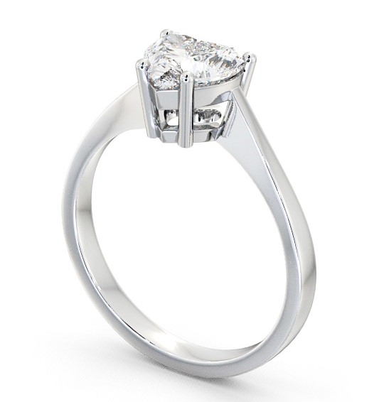Heart Diamond Engagement Ring 18K White Gold Solitaire - Zelah ENHE4_WG_THUMB1