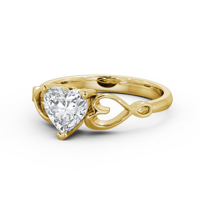 Heart Diamond Engagement Ring 9K Yellow Gold Solitaire - Jenina ENHE6_YG_FLAT