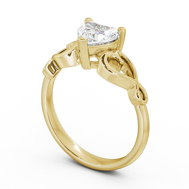 Heart Diamond Engagement Ring 9K Yellow Gold Solitaire - Jenina ENHE6_YG_SIDE