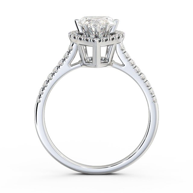 Halo Heart Diamond Engagement Ring 18K White Gold - Joella ENHE8_WG_UP