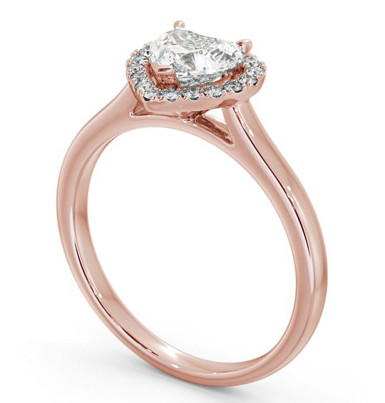 Halo Heart Diamond Engagement Ring 18K Rose Gold - Milford ENHE9_RG_THUMB1
