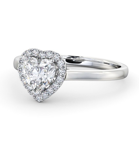  Halo Heart Diamond Engagement Ring 18K White Gold - Milford ENHE9_WG_THUMB2 