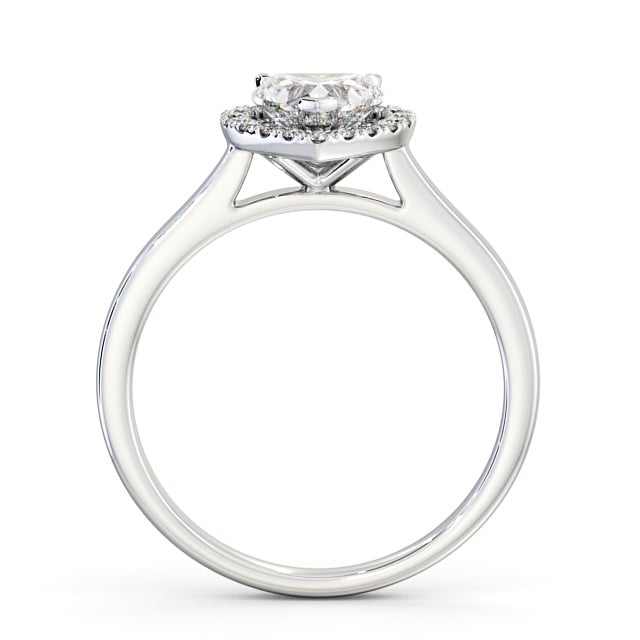 Halo Heart Diamond Engagement Ring 18K White Gold - Milford ENHE9_WG_UP