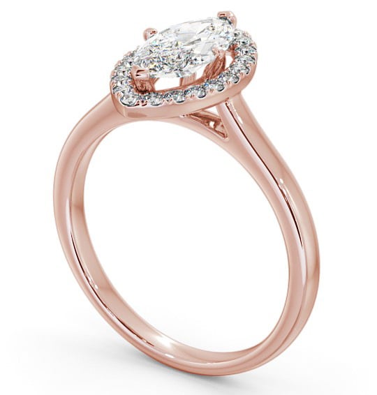 Halo Marquise Diamond Engagement Ring 18K Rose Gold - Rossella ENMA11_RG_THUMB1