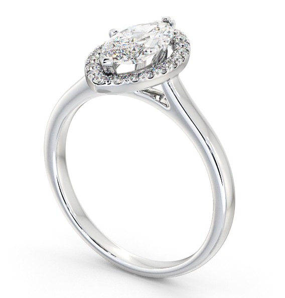  Halo Marquise Diamond Engagement Ring 18K White Gold - Rossella ENMA11_WG_THUMB1 