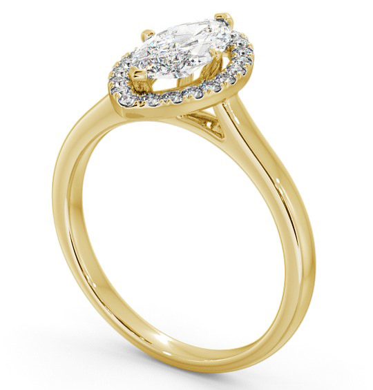 Halo Marquise Diamond Engagement Ring 9K Yellow Gold - Rossella ENMA11_YG_THUMB1