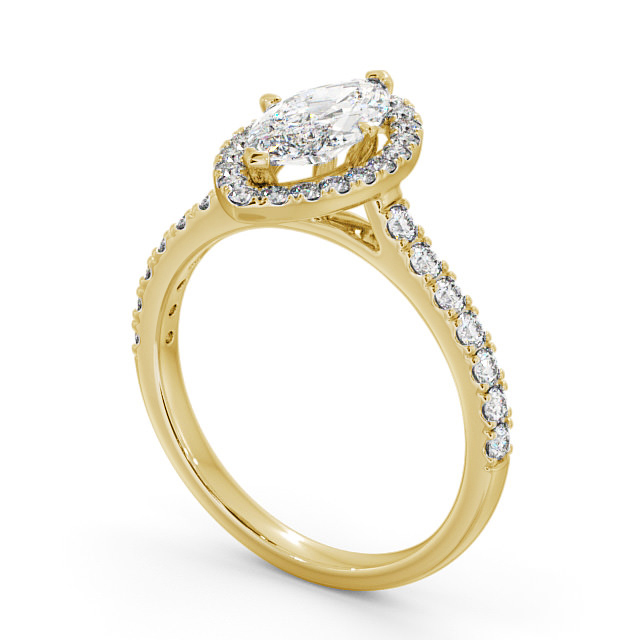 Halo Marquise Diamond Engagement Ring 18K Yellow Gold - Sonata ENMA12_YG_SIDE