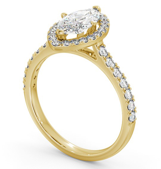  Halo Marquise Diamond Engagement Ring 18K Yellow Gold - Sonata ENMA12_YG_THUMB1 