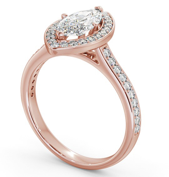  Halo Marquise Diamond Engagement Ring 18K Rose Gold - Portrel ENMA13_RG_THUMB1 