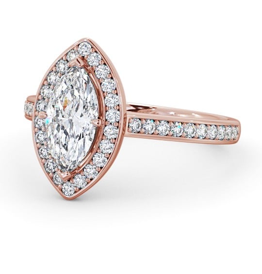  Halo Marquise Diamond Engagement Ring 18K Rose Gold - Portrel ENMA13_RG_THUMB2 