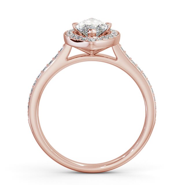 Halo Marquise Diamond Engagement Ring 9K Rose Gold - Portrel ENMA13_RG_UP