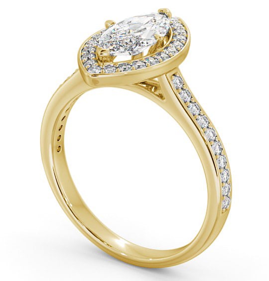  Halo Marquise Diamond Engagement Ring 9K Yellow Gold - Portrel ENMA13_YG_THUMB1 