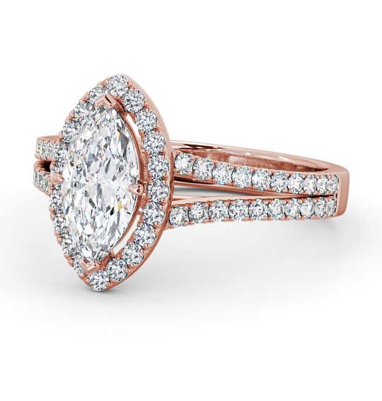  Halo Marquise Diamond Engagement Ring 9K Rose Gold - Loreli ENMA14_RG_THUMB2 