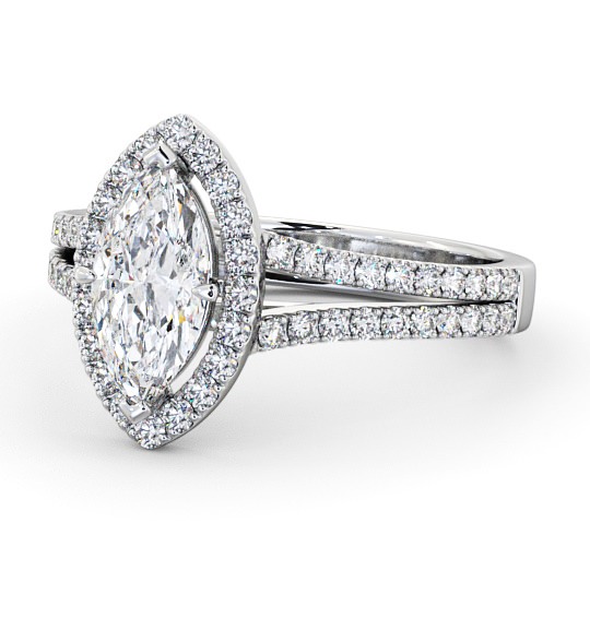  Halo Marquise Diamond Engagement Ring Palladium - Loreli ENMA14_WG_THUMB2 