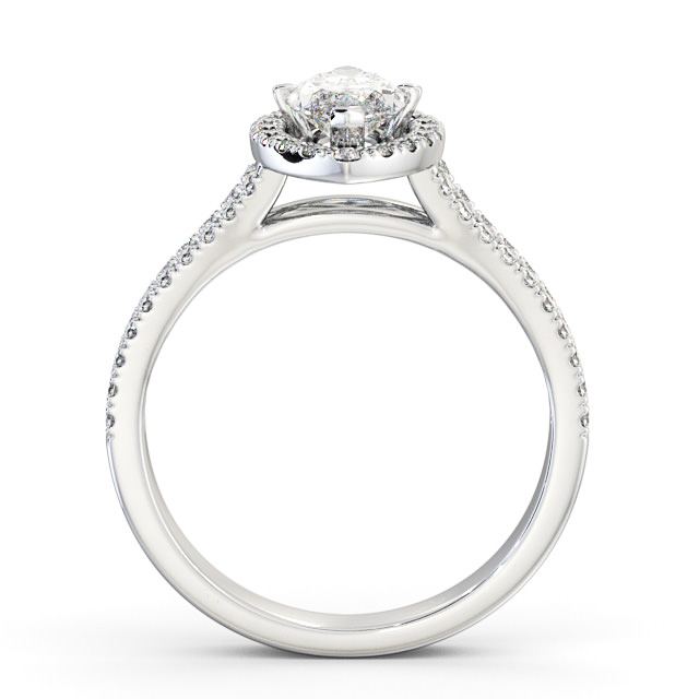 Halo Marquise Diamond Engagement Ring 18K White Gold - Loreli ENMA14_WG_UP