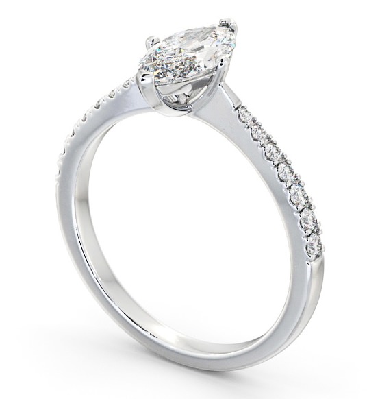  Marquise Diamond Engagement Ring 9K White Gold Solitaire With Side Stones - Colmar ENMA15S_WG_THUMB1 