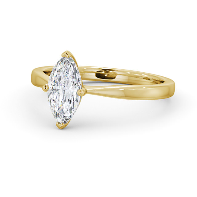 Marquise Diamond Engagement Ring 18K Yellow Gold Solitaire - Calanais ENMA15_YG_FLAT